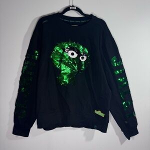 Sesame Street × deKryptic Oscar the Grouch Sequin Sweatshirt XXL (AR Collection)